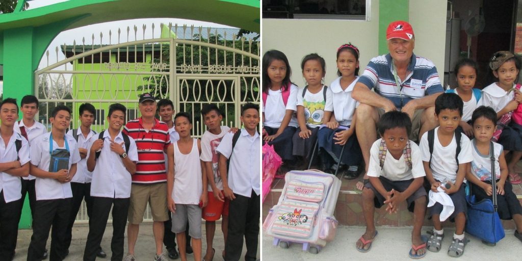 CESO VA, Dave Smith with local youth and children in the Philippines